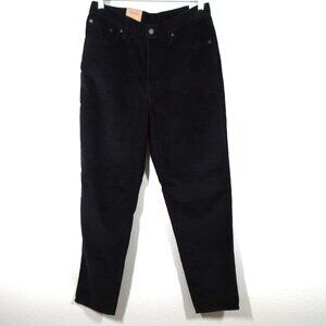 Levi's Corduroy Mom Jeans Women's Size 30x30 Black Cords Tapered High Rise